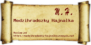 Medzihradszky Hajnalka névjegykártya